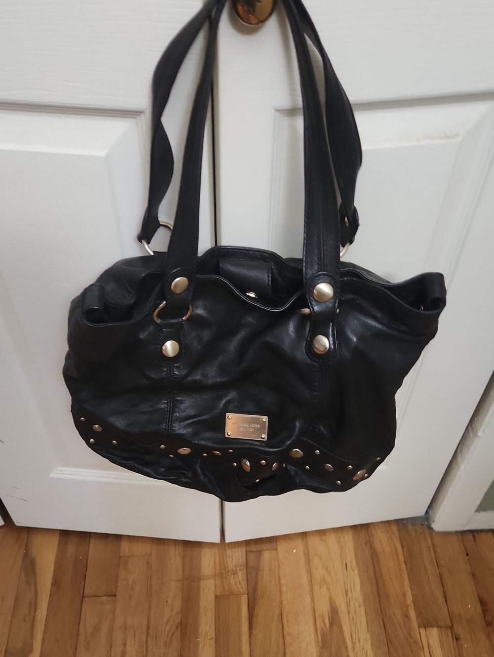 Vintage Michael KorsBlack Stud-Accent Women’s Shoulder Bag